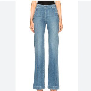 Frame Denim Le Capri Button Sailor  Wide Leg Jeans 27